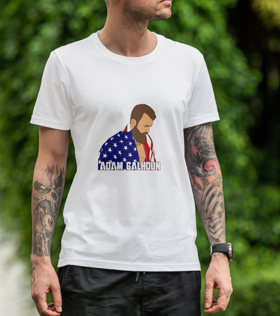 ADAM CALHOUN American Pride Flag Cloak T-Shirt
