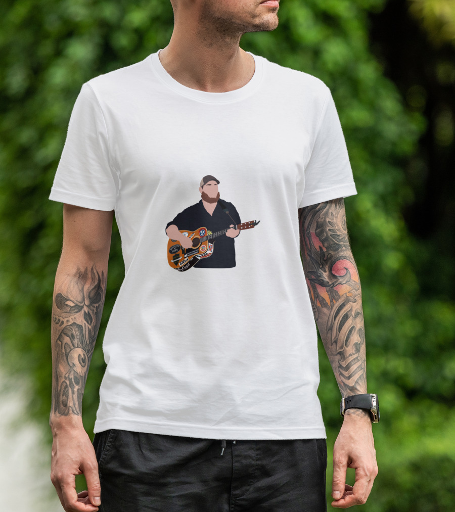 Luke Combs Playing Guitar With Stickers T-Shirt