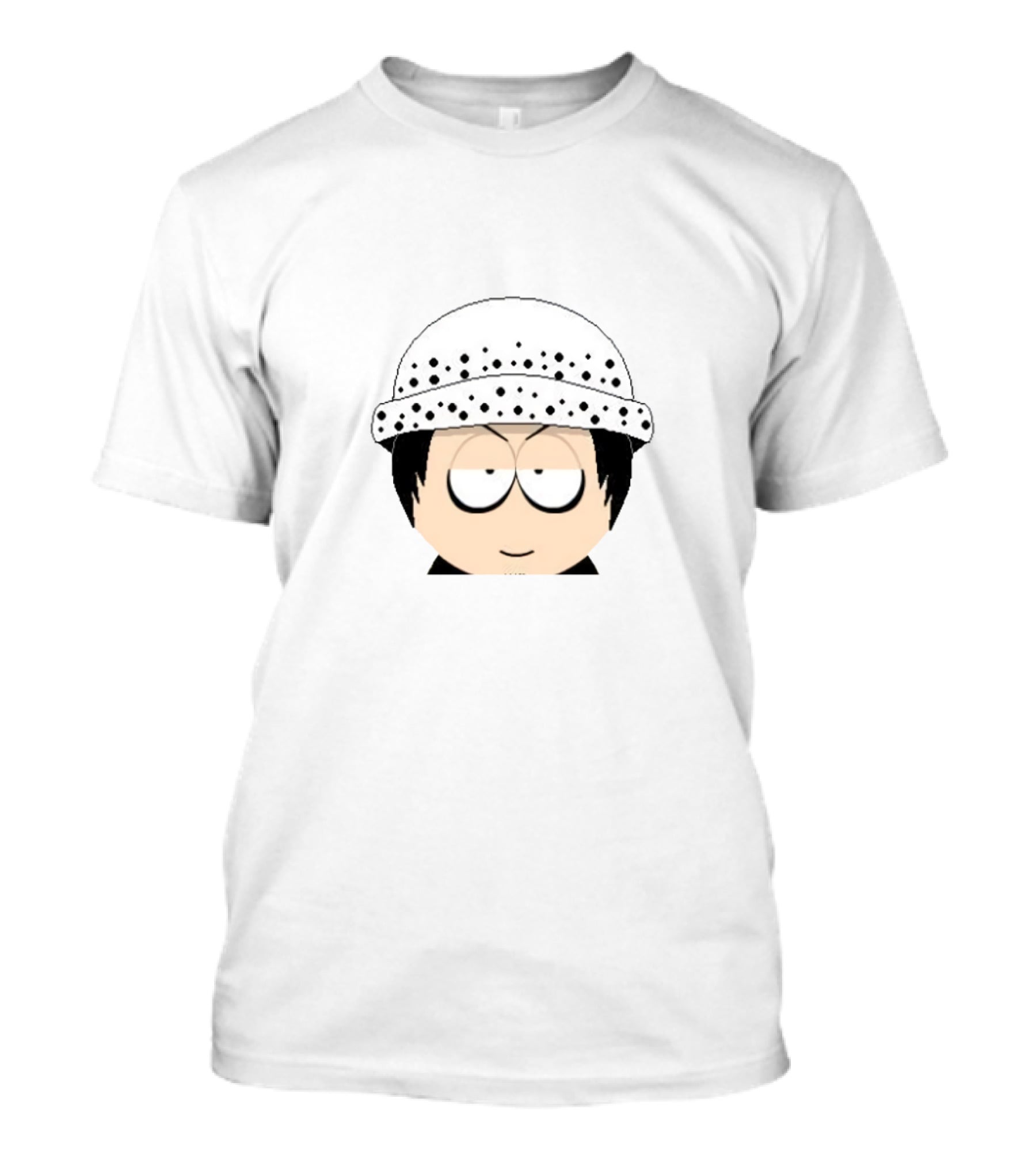Alex Warren South Park Style Character With White Polka Dot Hat T-Shirt
