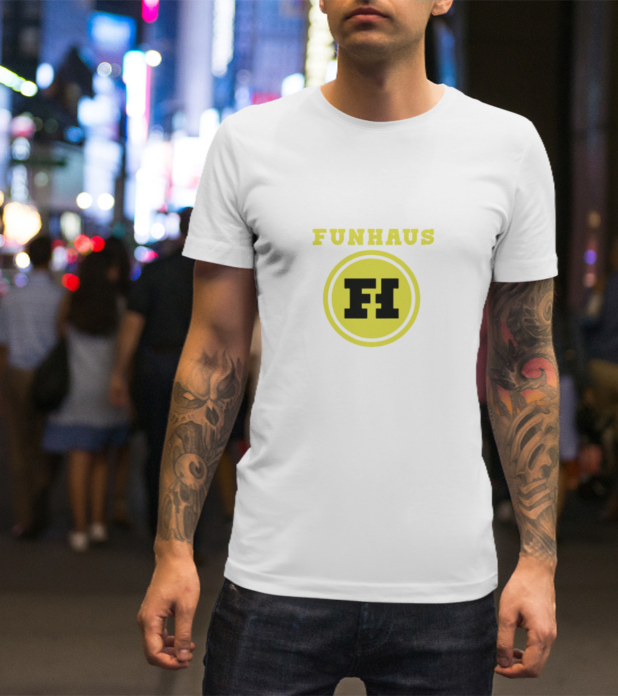 Funhaus FH Logo In Yellow Circle T-Shirt
