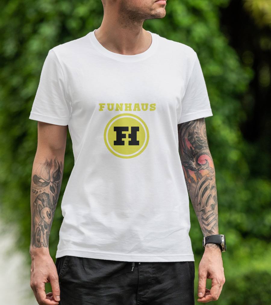 Funhaus FH Logo In Yellow Circle T-Shirt