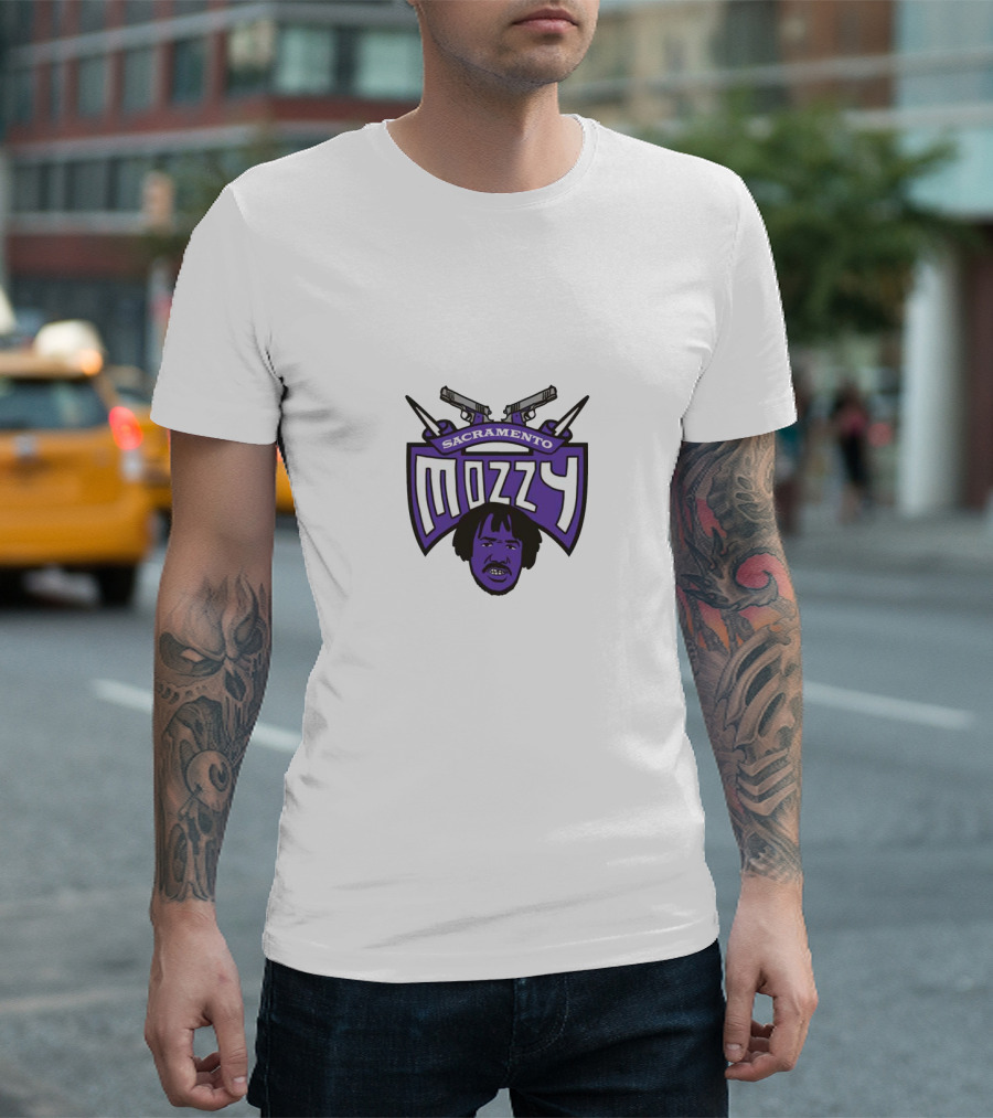 Sacramento Mozzy Purple Face with Guns T-Shirt