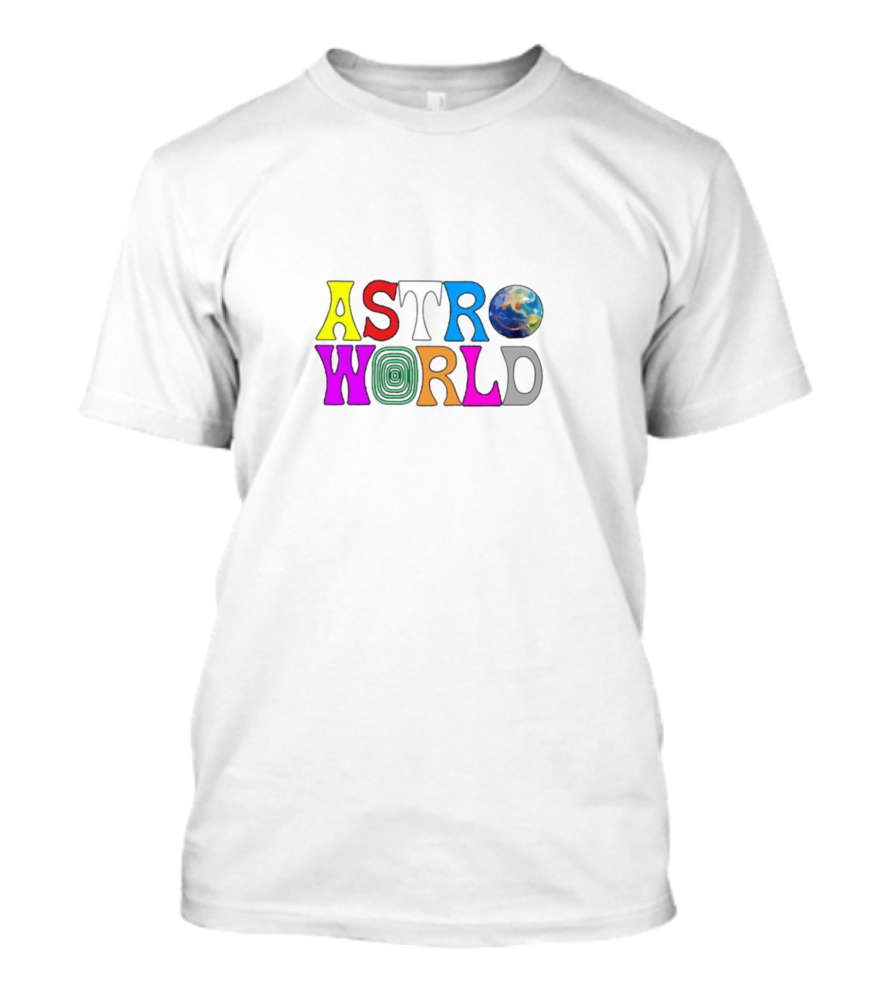 ASTROWORLD Multicolor Space Theme With Globe T-Shirt