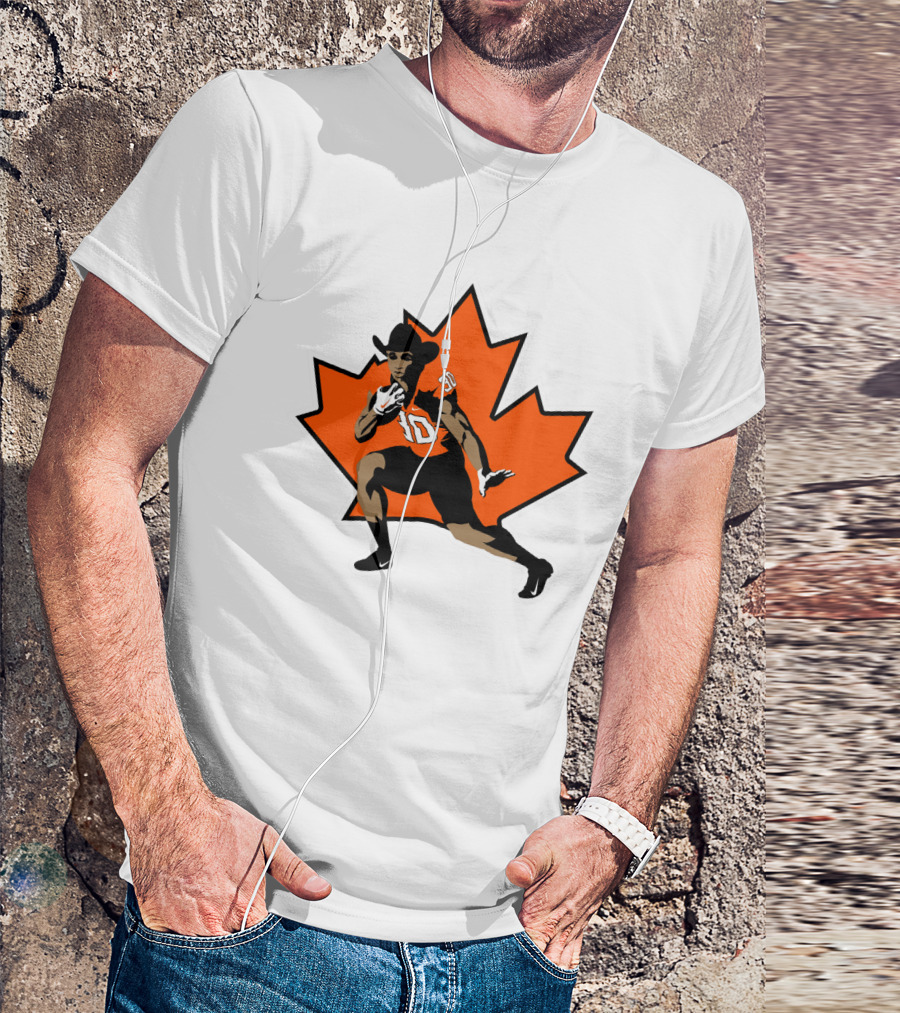 Chuba Hubbard Cowboy Football Player Maple Leaf T-Shirt