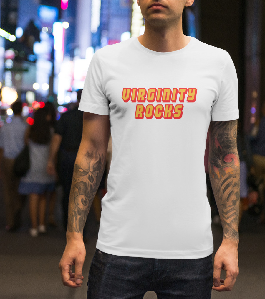 Virginity Rocks Retro Bold Text Iconic T-Shirt