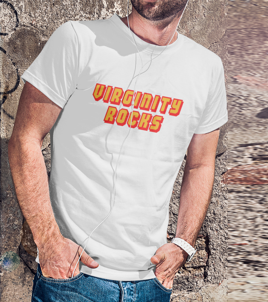 Virginity Rocks Retro Bold Text Iconic T-Shirt