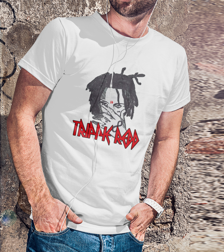 Trippie Redd Illustration With Hand Gesture And Red 14 T-Shirt