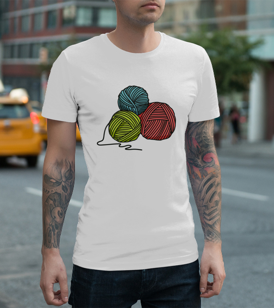 Yarn Balls Blue Green Red T-Shirt