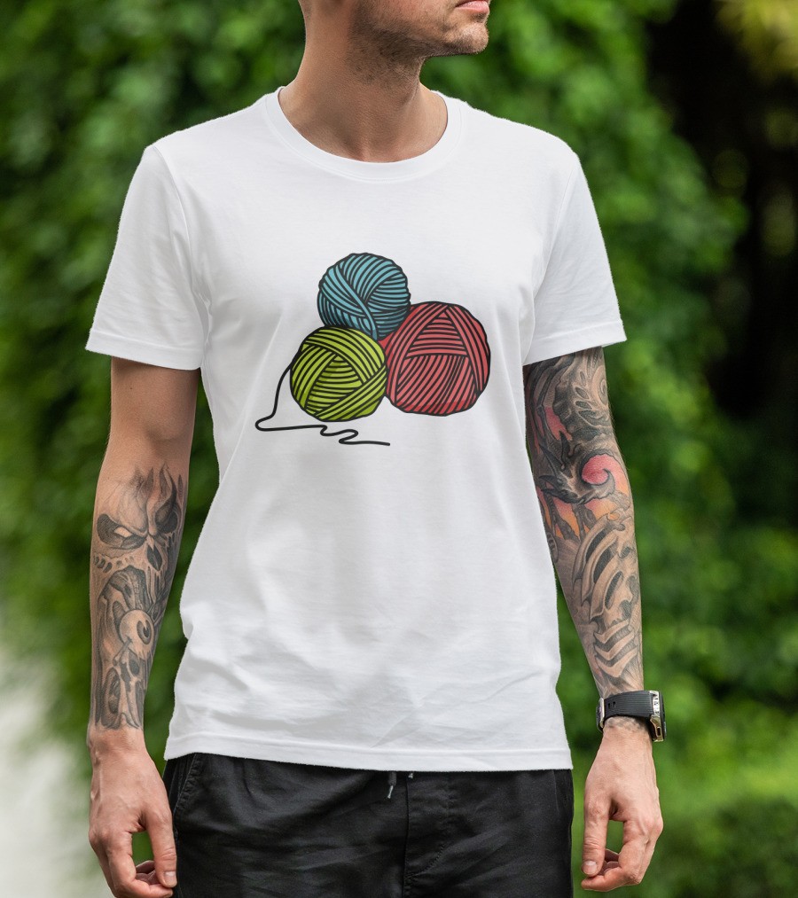 Yarn Balls Blue Green Red T-Shirt