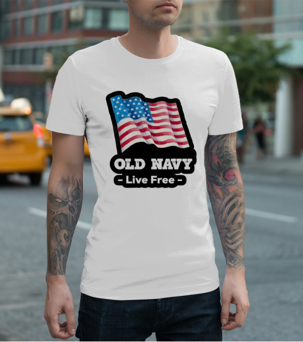 Old Navy Live Free American Flag T-Shirt