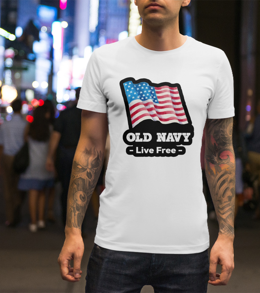 Old Navy Live Free American Flag T-Shirt