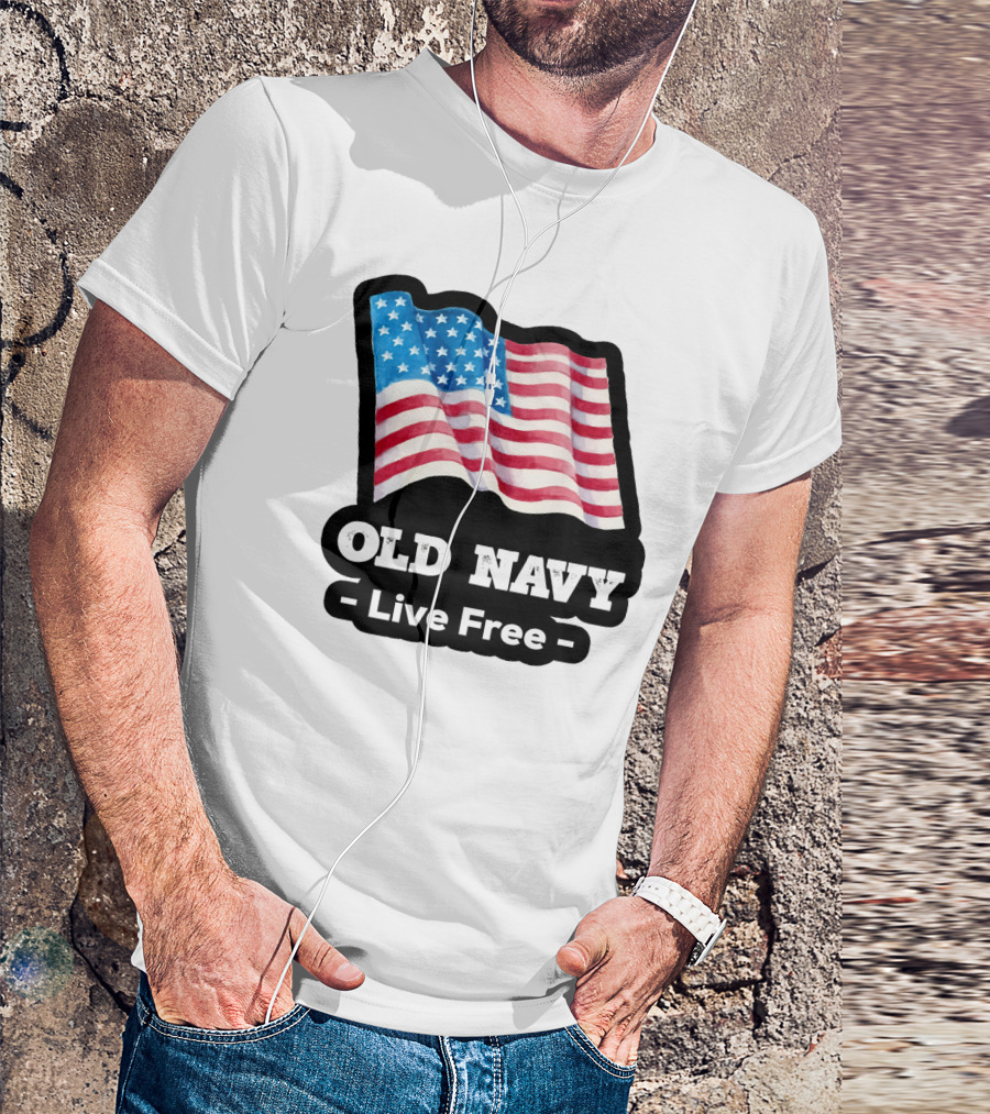 Old Navy Live Free American Flag T-Shirt