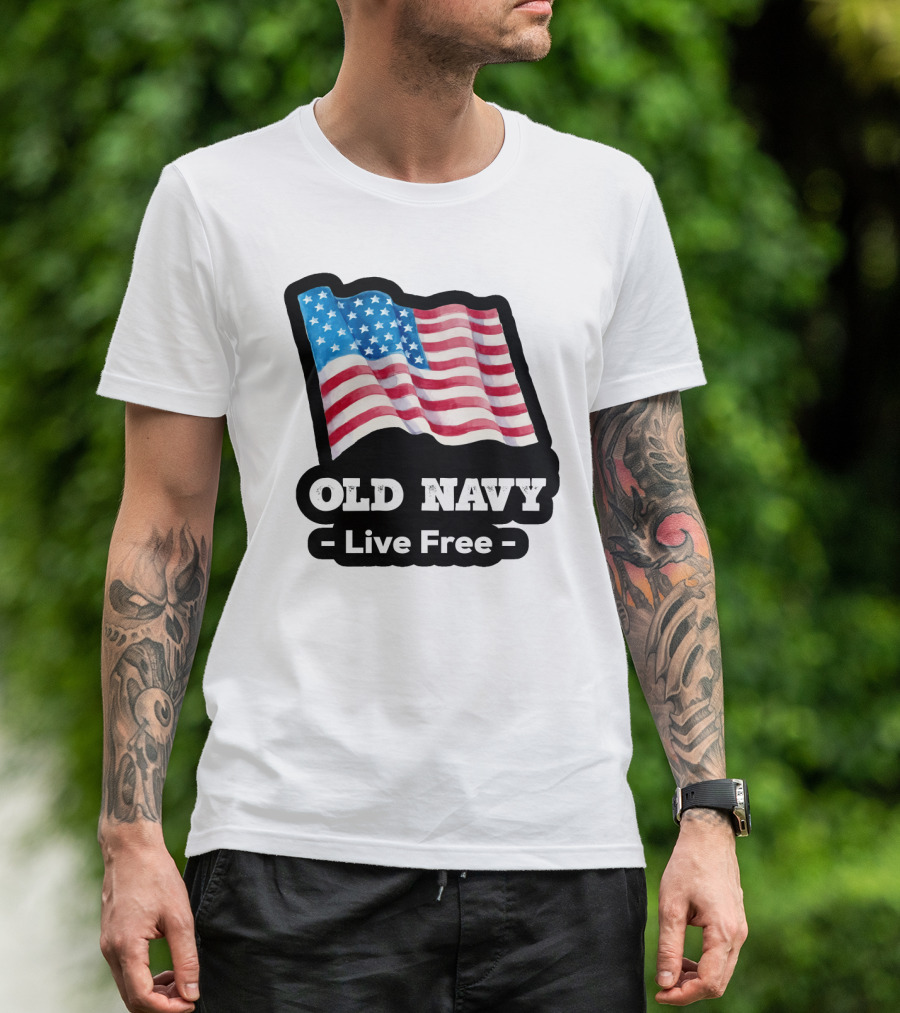 Old Navy Live Free American Flag T-Shirt