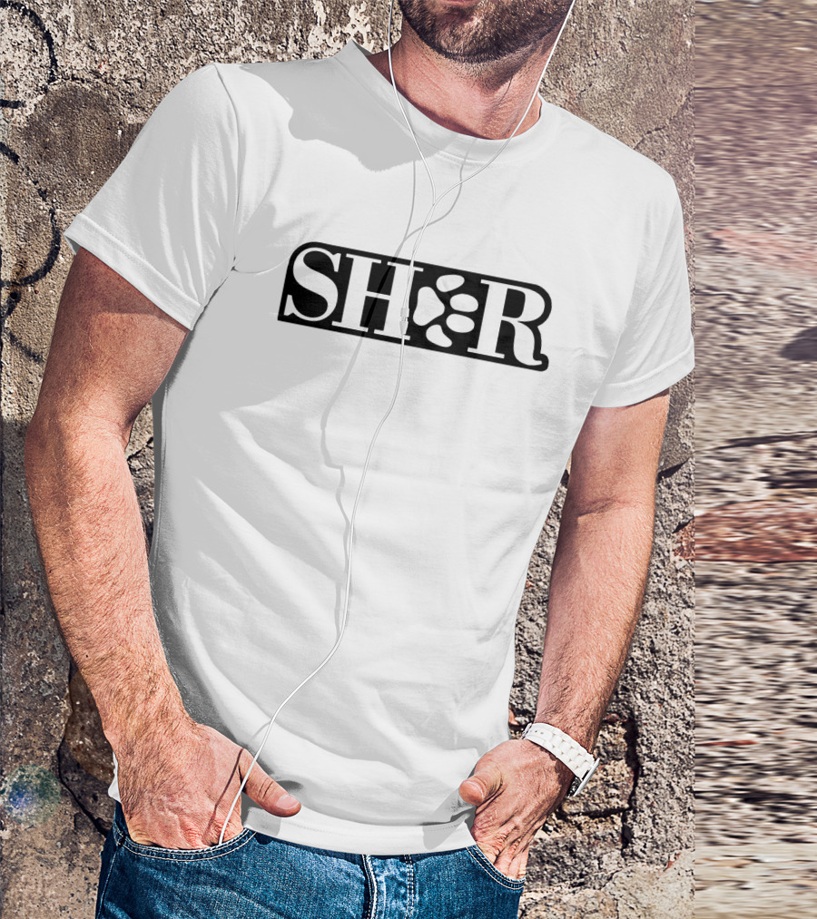 SHER Paw Print Bold Letters T-Shirt