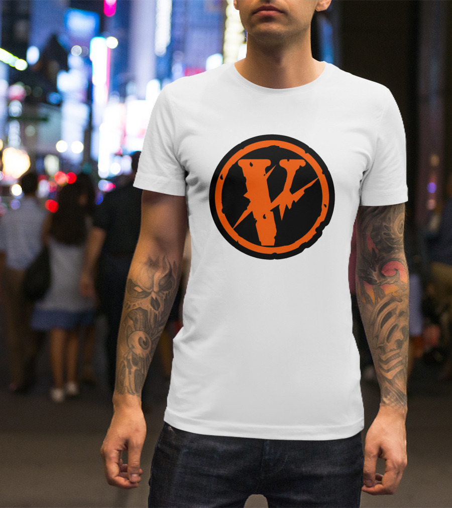 Vlone Iconic V In Orange Circle T-Shirt