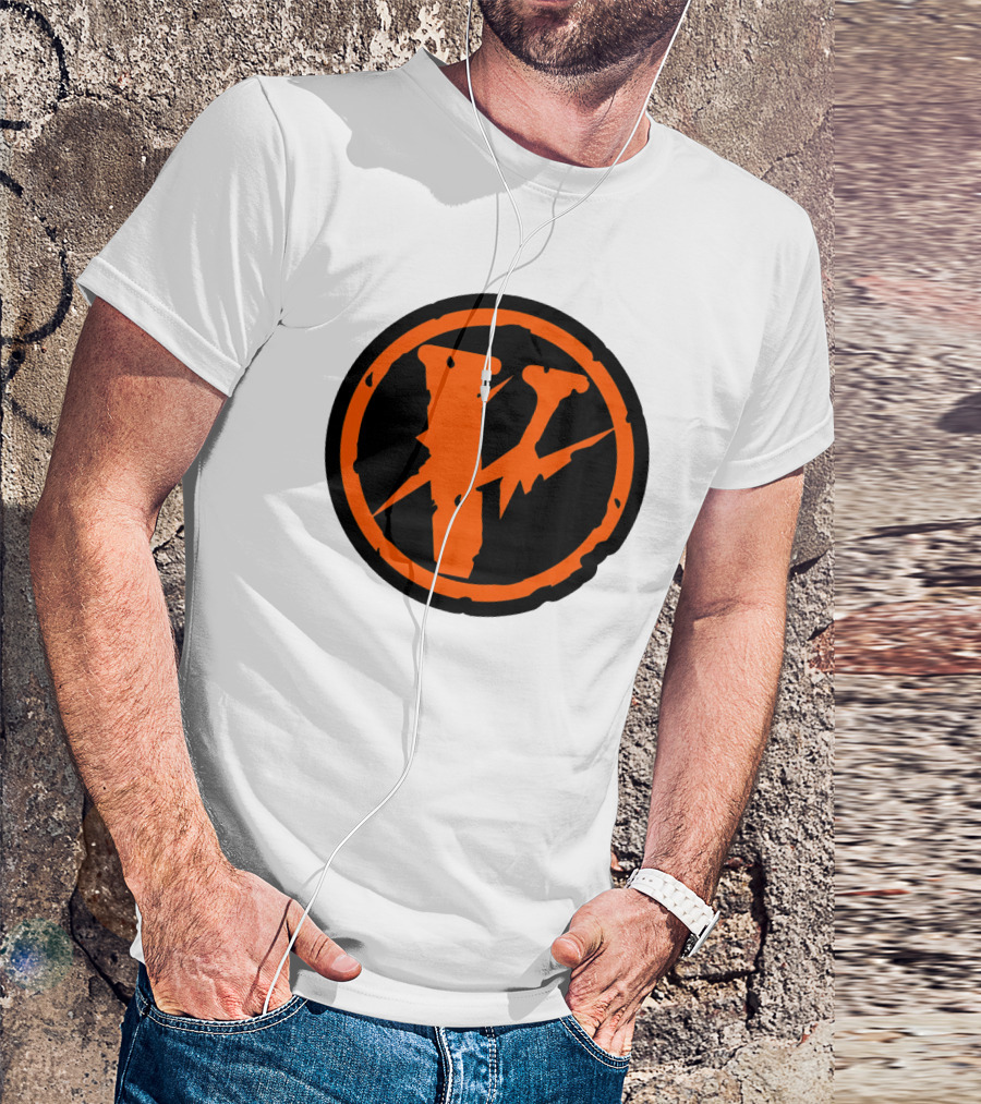 Vlone Iconic V In Orange Circle T-Shirt