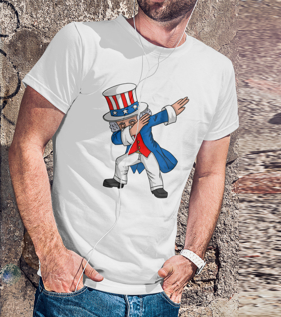 Uncle Sam Dabbing Boys 4th Of July T-Shirt