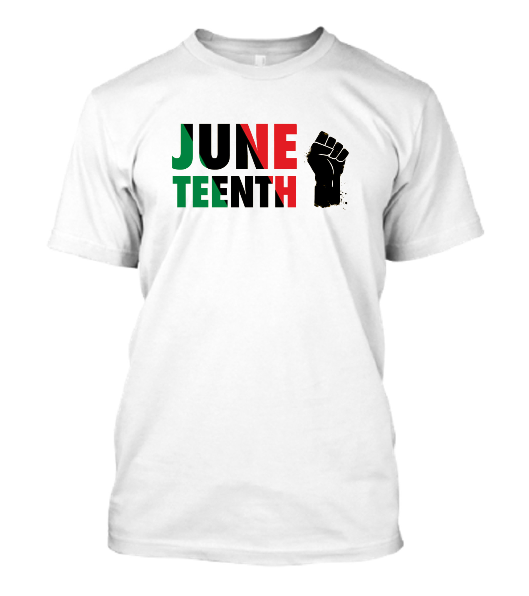 Juneteenth Black Power Fist Red Green T-Shirt
