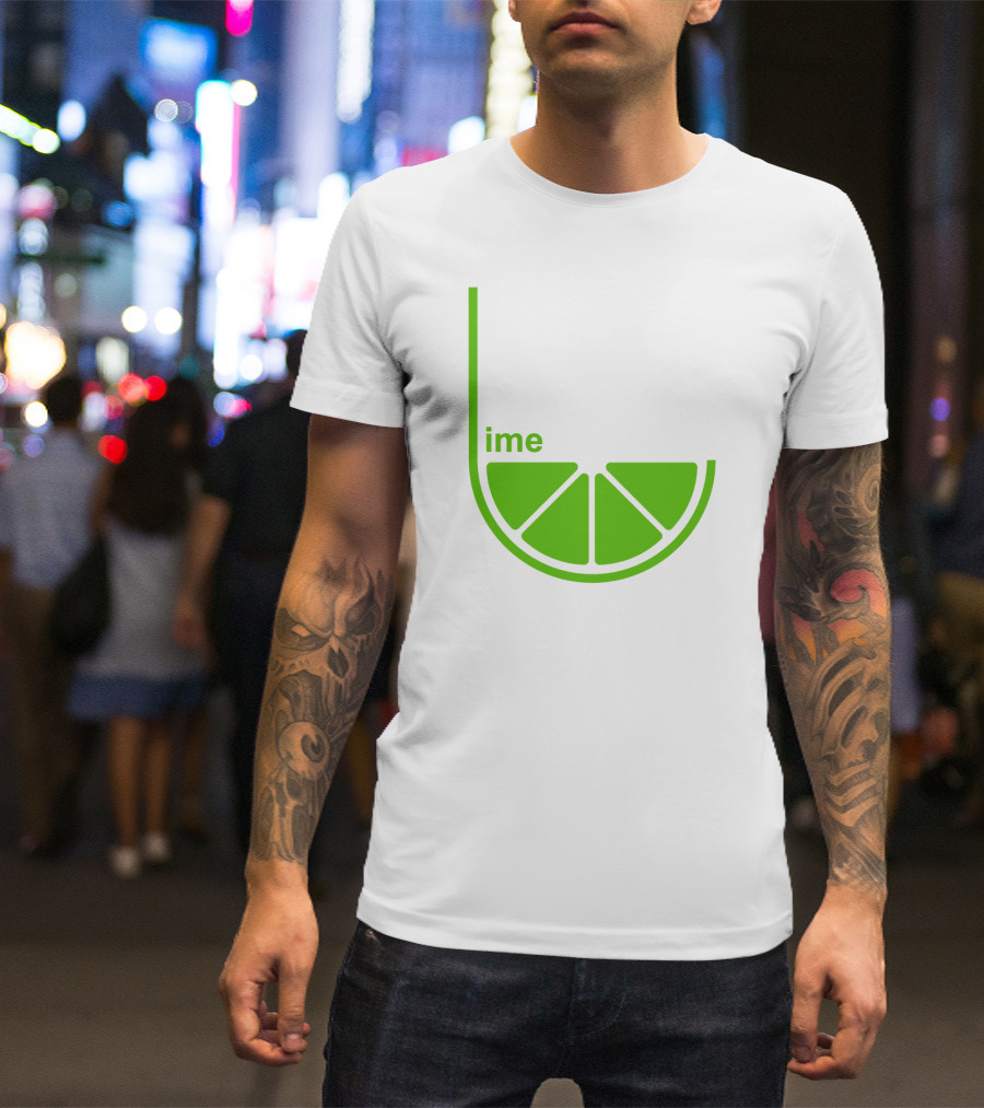 Lime Ime Slice Clever Typography T-Shirt
