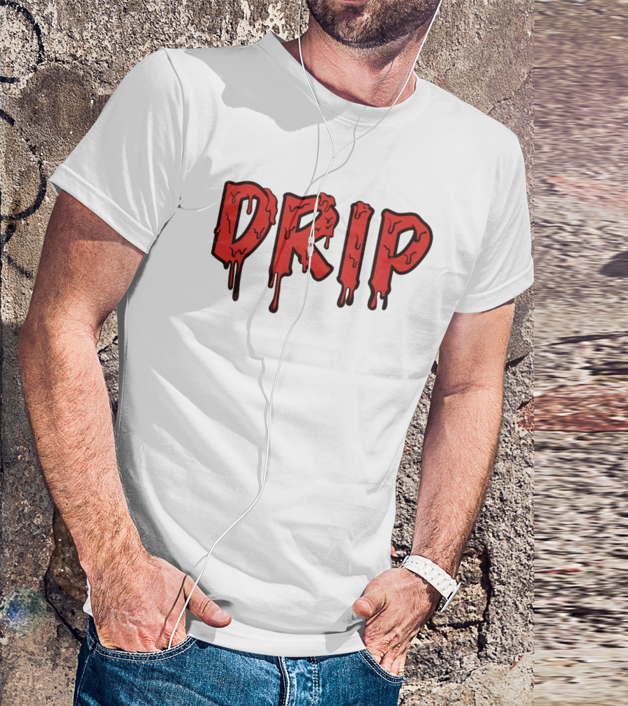 Drip Melting Text Fashion Trend T-Shirt