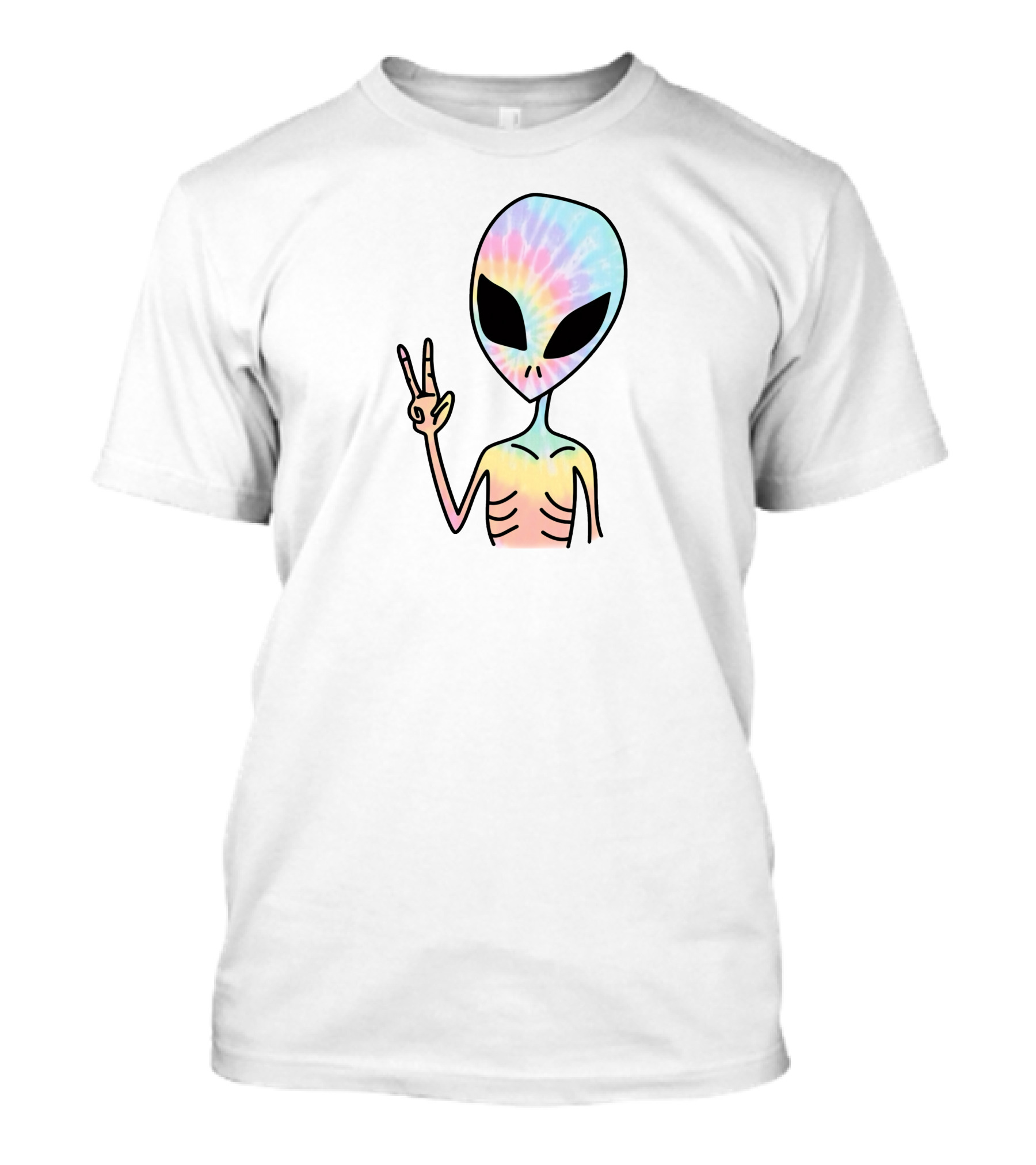 Peace Sign Tie Dye Alien T-Shirt