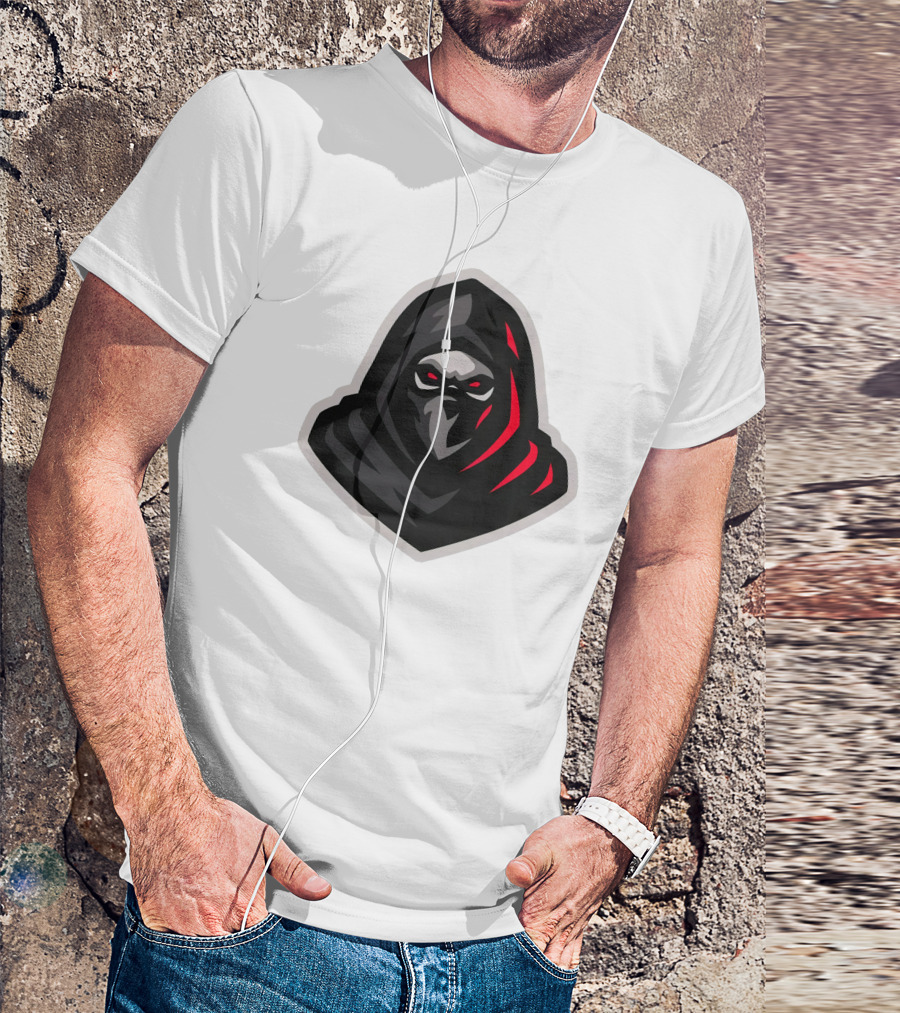 Hooded Black And Red Cloaked Figure With Stealthy Expression T-Shirt