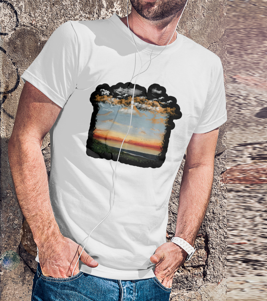 Big Assawoman Bay Sunset Landscape Scene T-Shirt