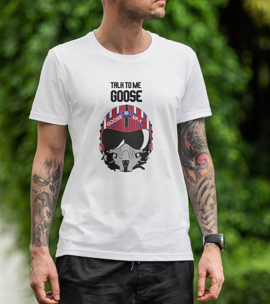 Talk To Me Goose Helmet VF-1 Navy Aviation T-Shirt