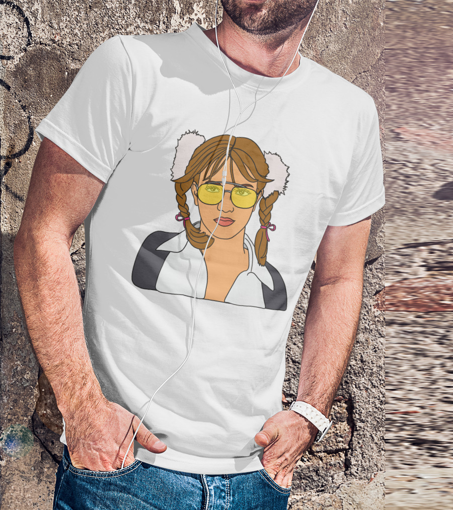 Britney Spears Iconic Schoolgirl Look With Yellow Glasses And Braids T-Shirt