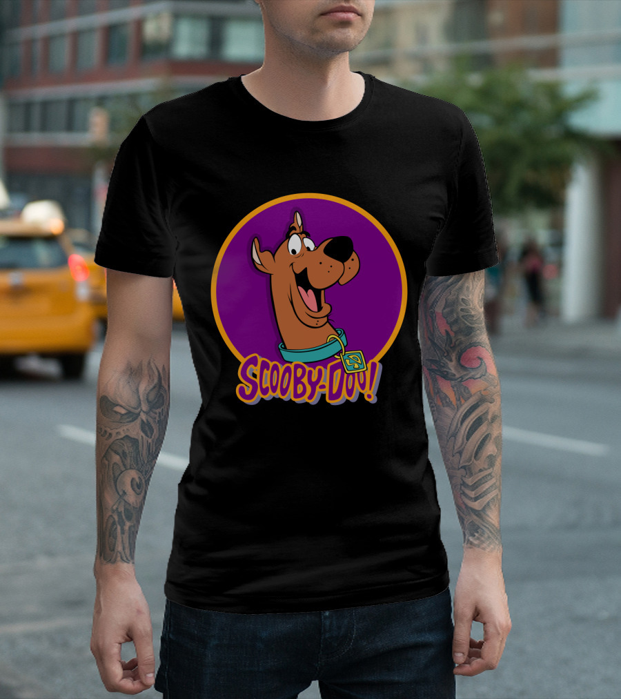 Scooby-Doo Happy Face With Purple Circle Background T-Shirt