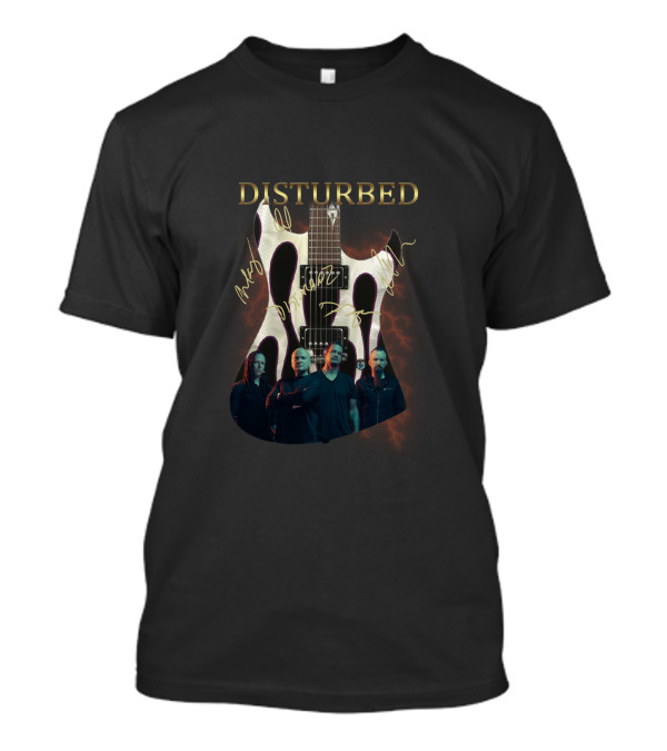 Disturbed Signature Guitar With Band Members T-Shirt
