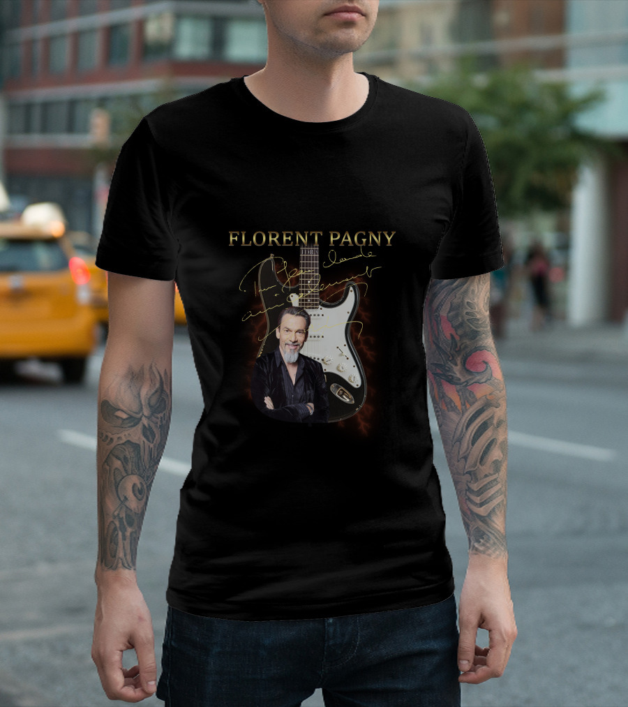 Florent Pagny Autograph Guitar T-Shirt