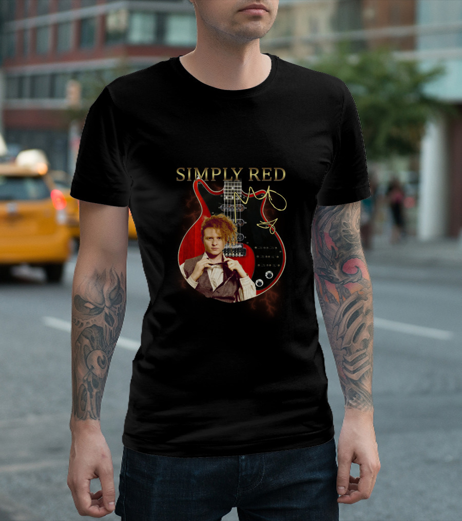 SIMPLY RED Signature Guitar with Iconic Image T-Shirt