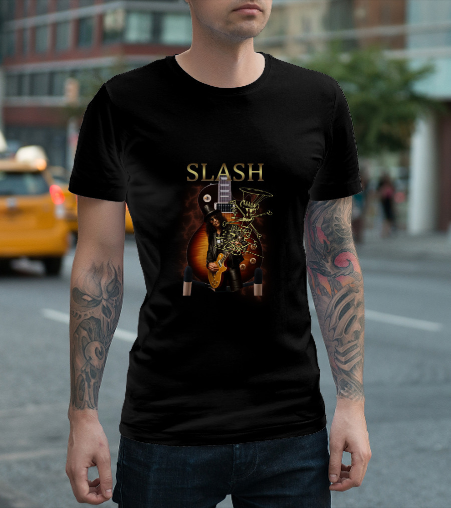 Slash Electric Guitar With Iconic Performer T-Shirt