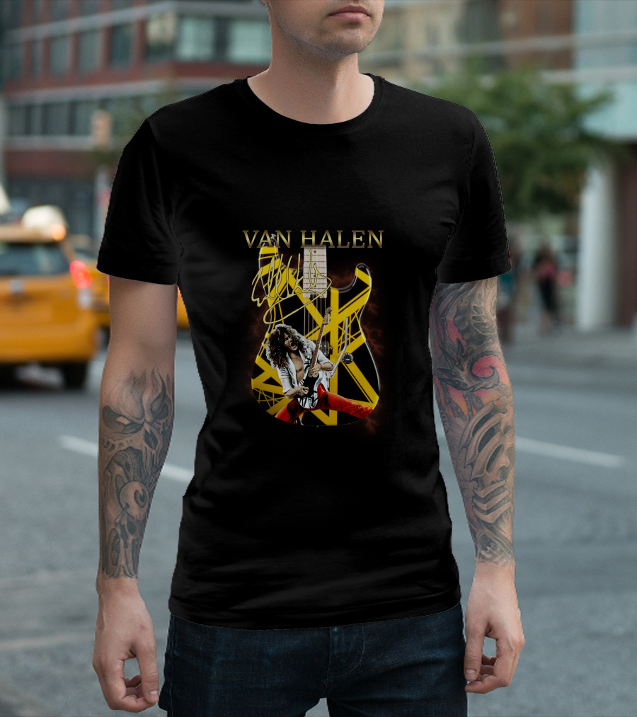 Van Halen Signature Guitar Eddie Van Halen Iconic Striped T-Shirt