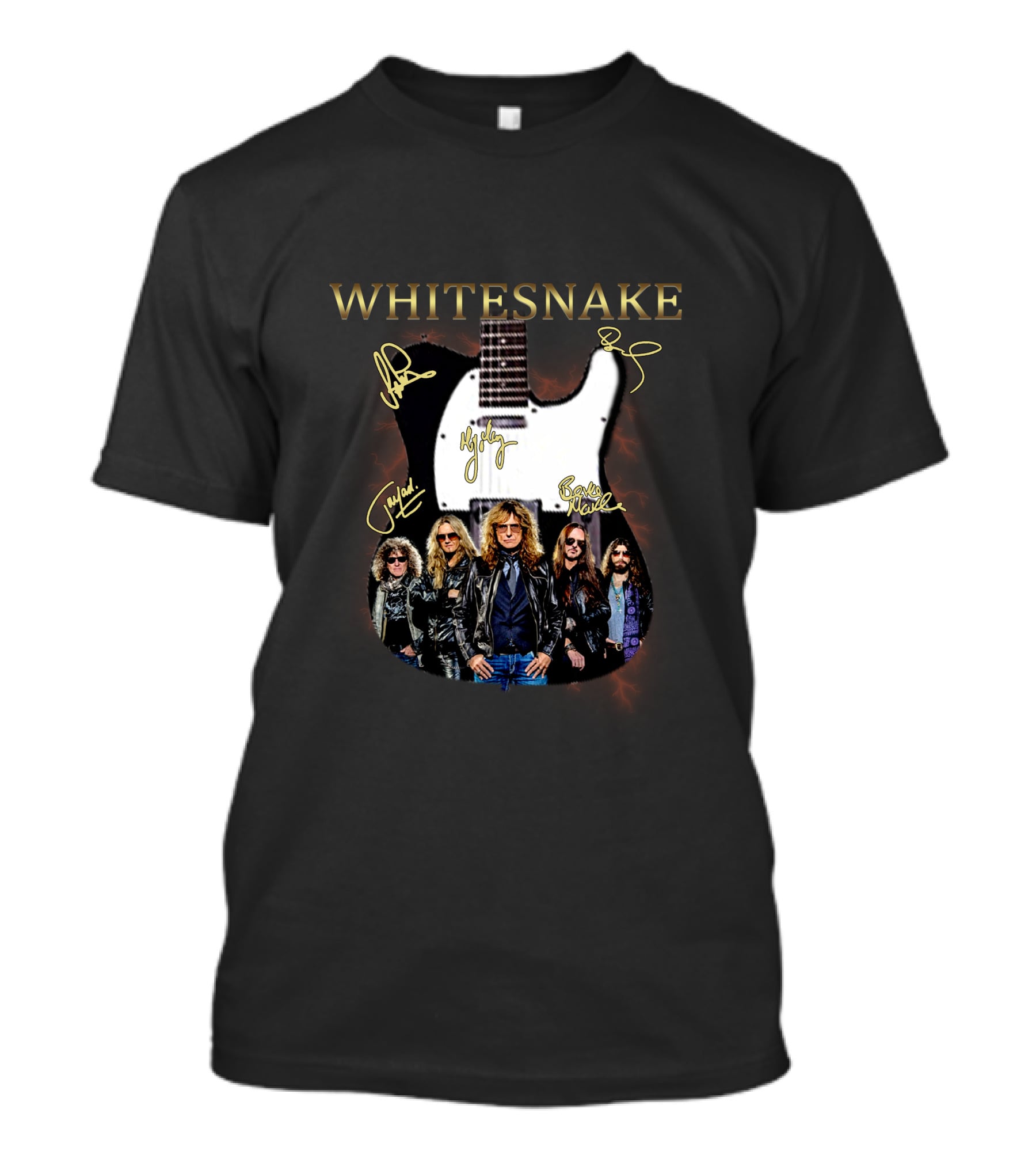Whitesnake Band Guitar Photo T-Shirt