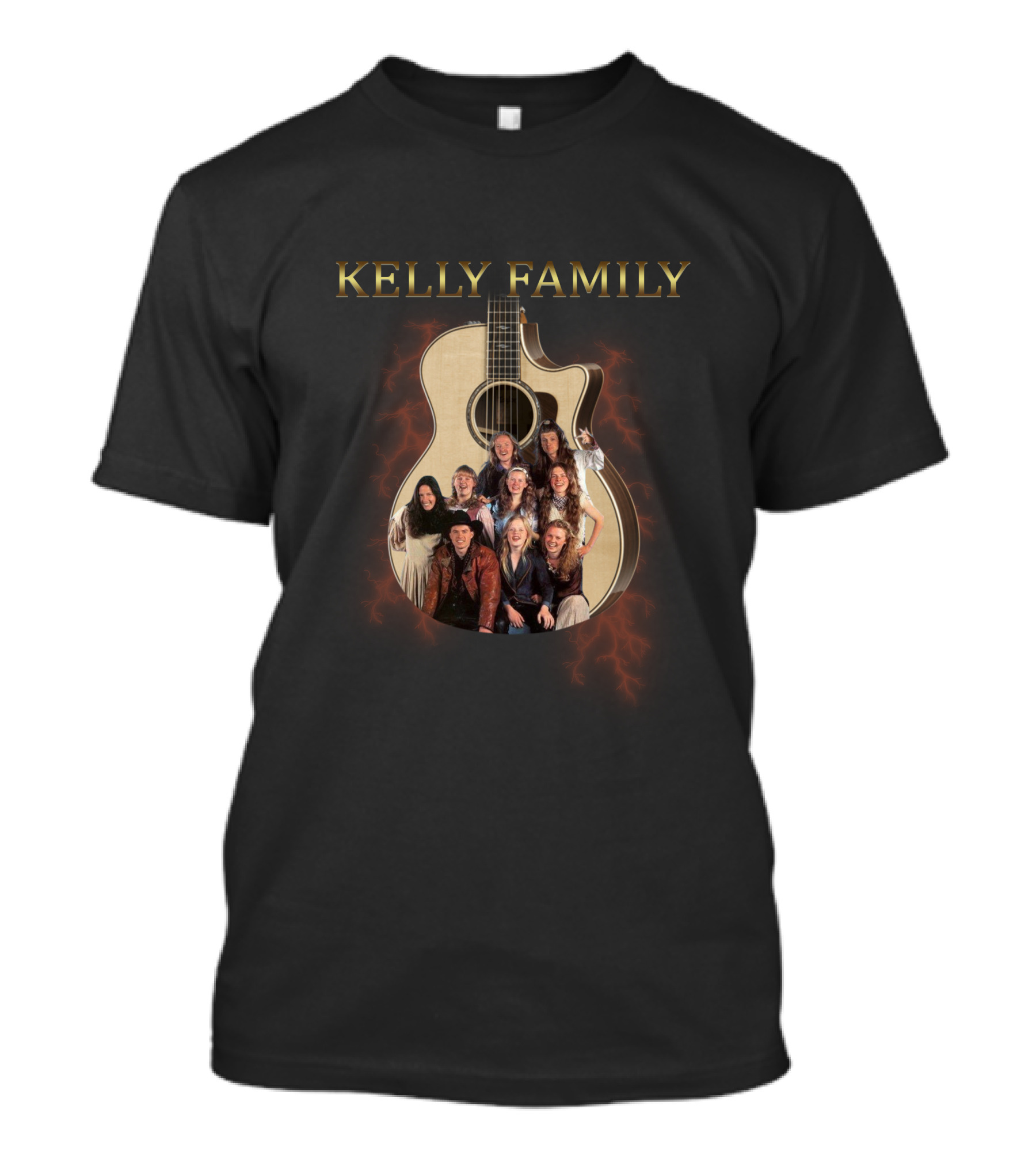 Kelly Family Acoustic Guitar Lightning T-Shirt