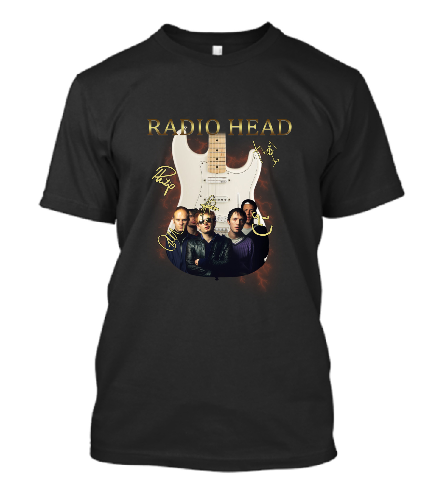 Radio Head Guitar With Band Members T-Shirt