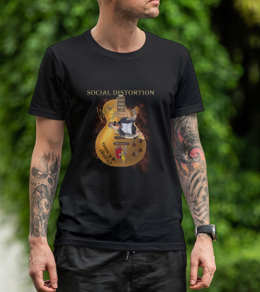 Social Distortion Authentic Guitar Signature Northern Cali Punk Rock T-Shirt
