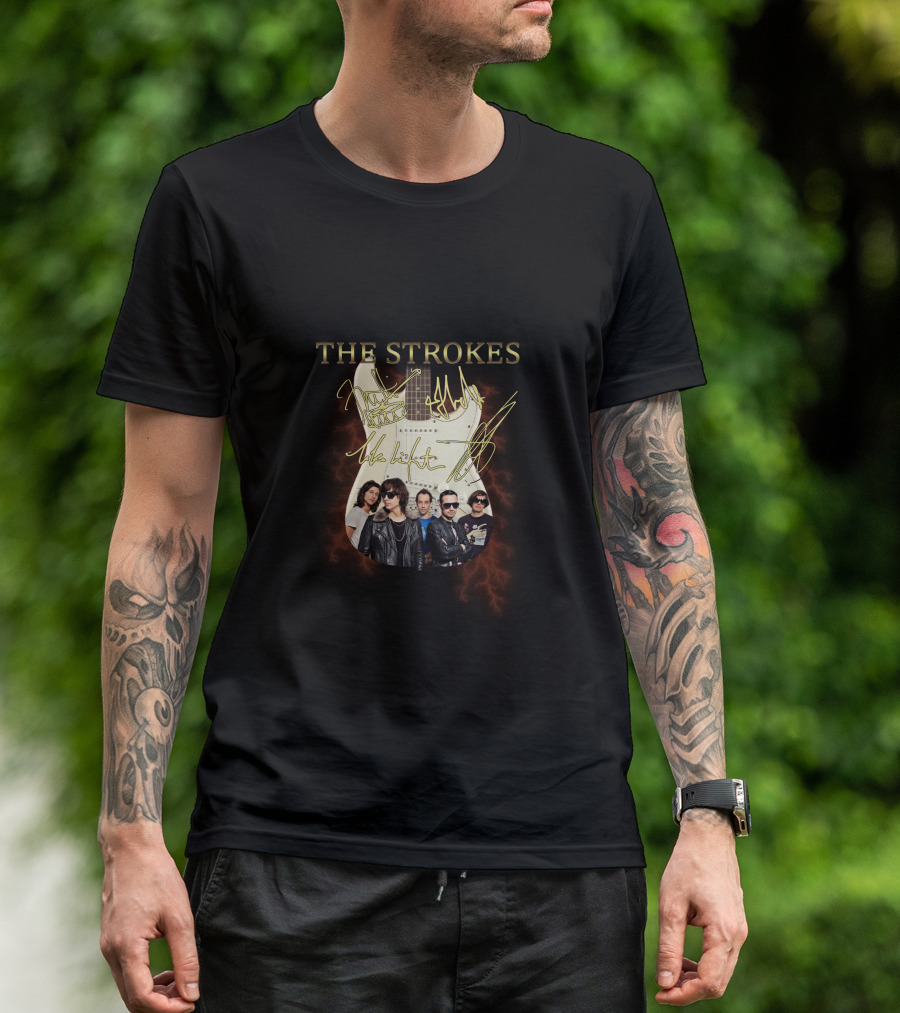 The Strokes Electric Guitar Band Members T-Shirt