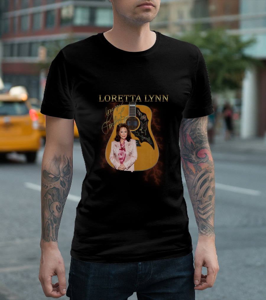 LORETTA LYNN Signature Guitar Country Music T-Shirt