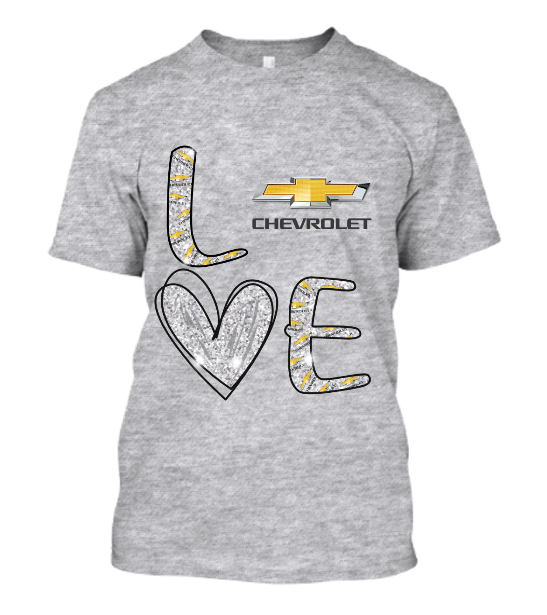 Love Chevrolet Logo Heart Sparkle T-Shirt