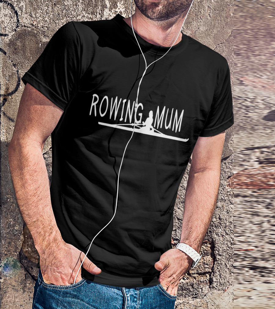 Rowing Mum Silhouette Design With Single Scull Boat T-Shirt