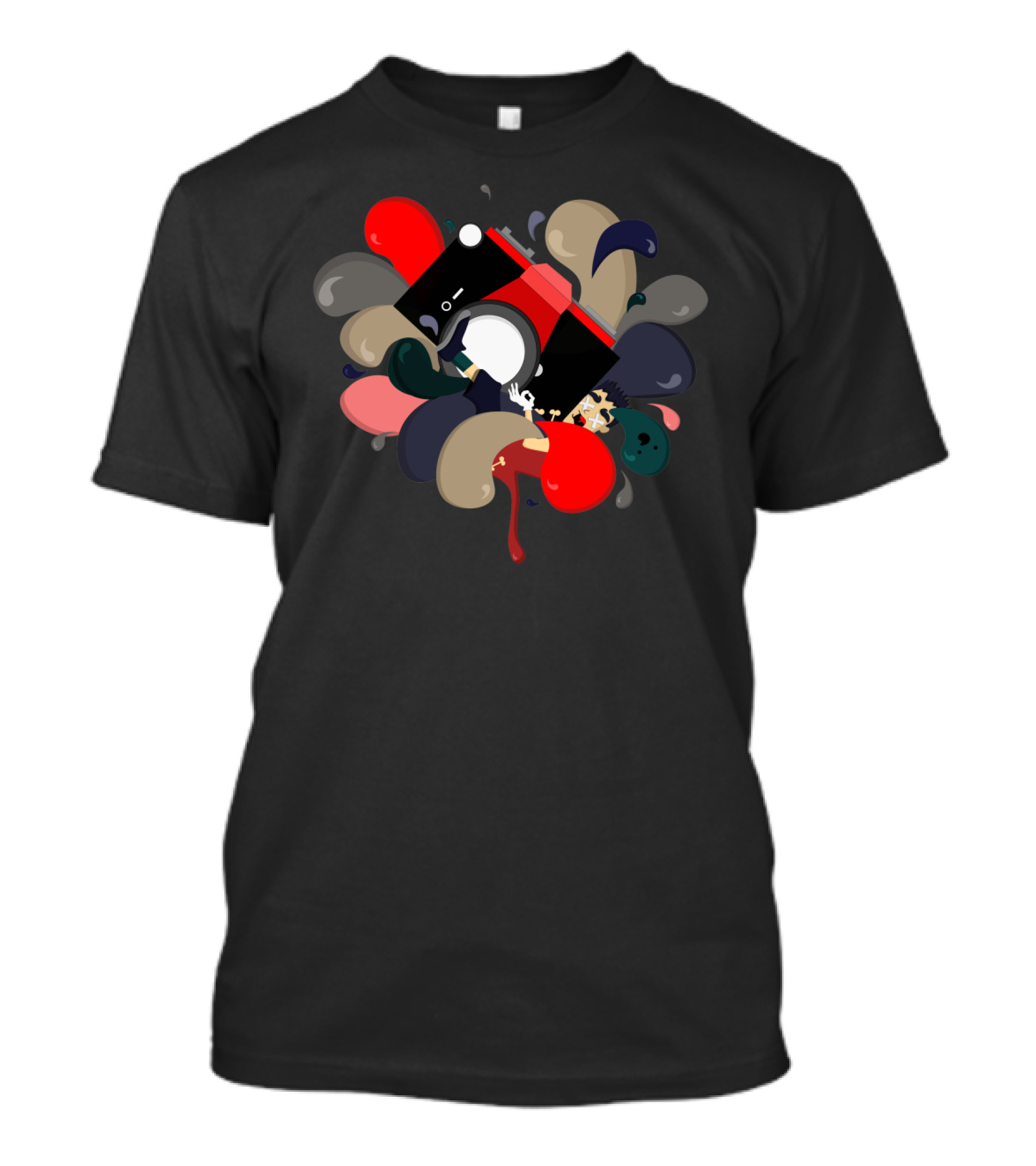The Fate Of The Photographer: Surreal Camera And Colorful Paint Splash Fusion T-Shirt