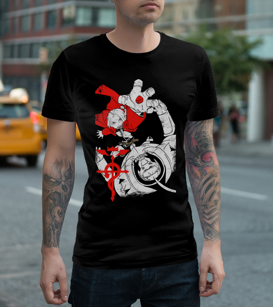 Fullmetal Alchemist Brotherhood Red Symbol Alphonse And Edward Elric T-Shirt