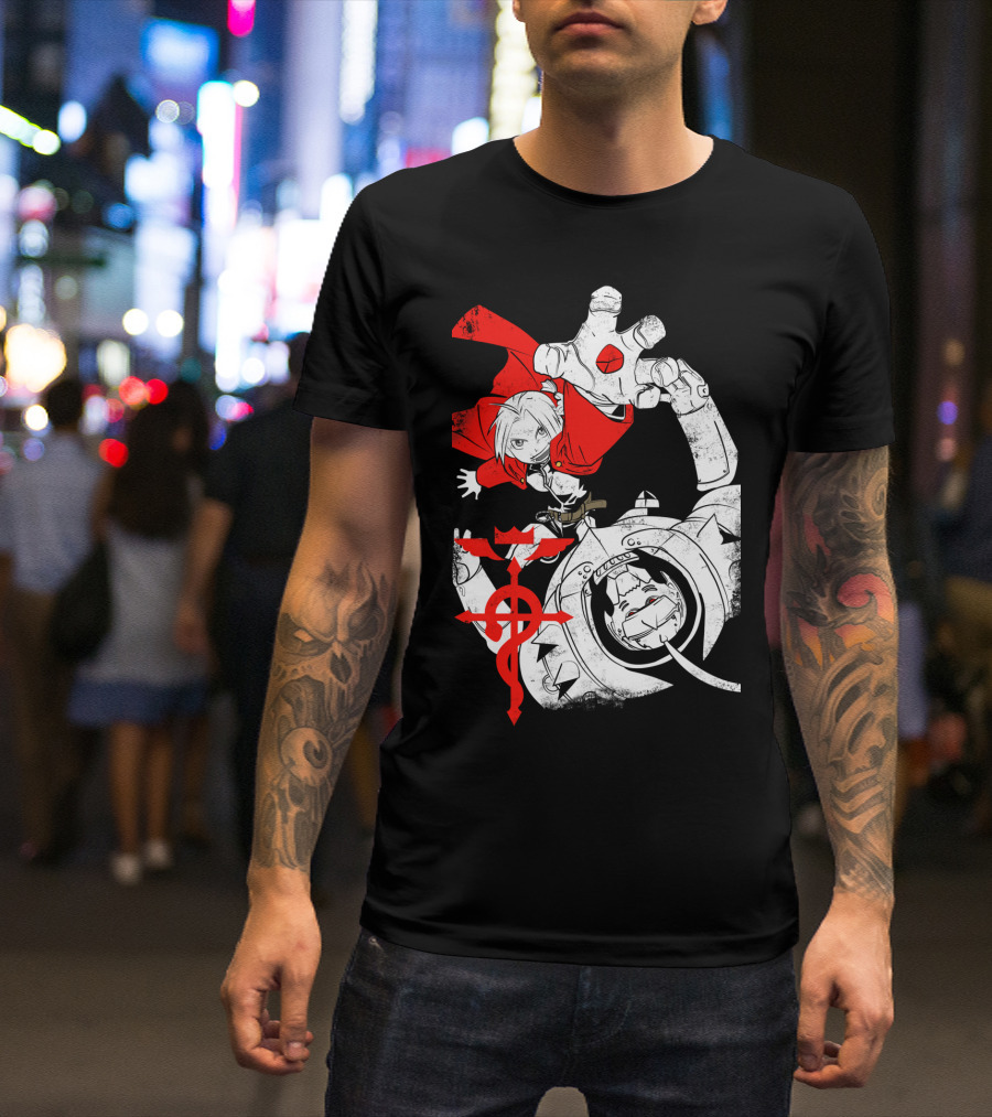 Fullmetal Alchemist Brotherhood Red Symbol Alphonse And Edward Elric T-Shirt