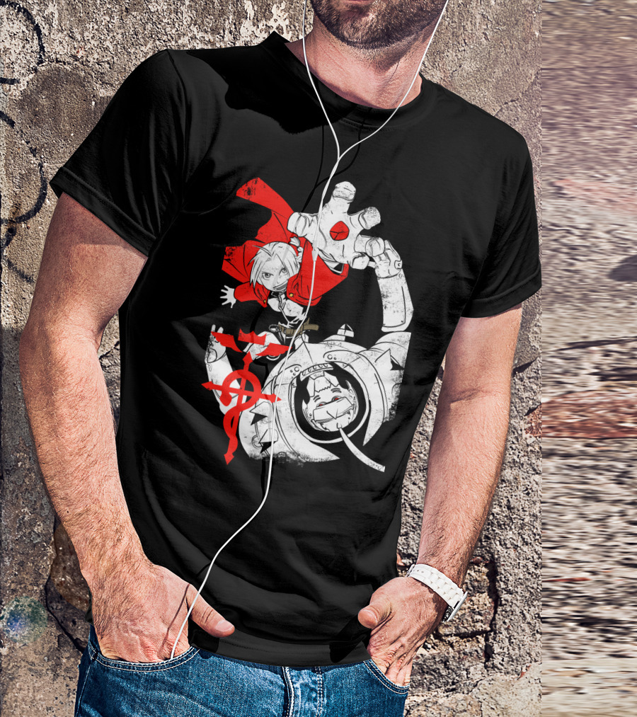 Fullmetal Alchemist Brotherhood Red Symbol Alphonse And Edward Elric T-Shirt