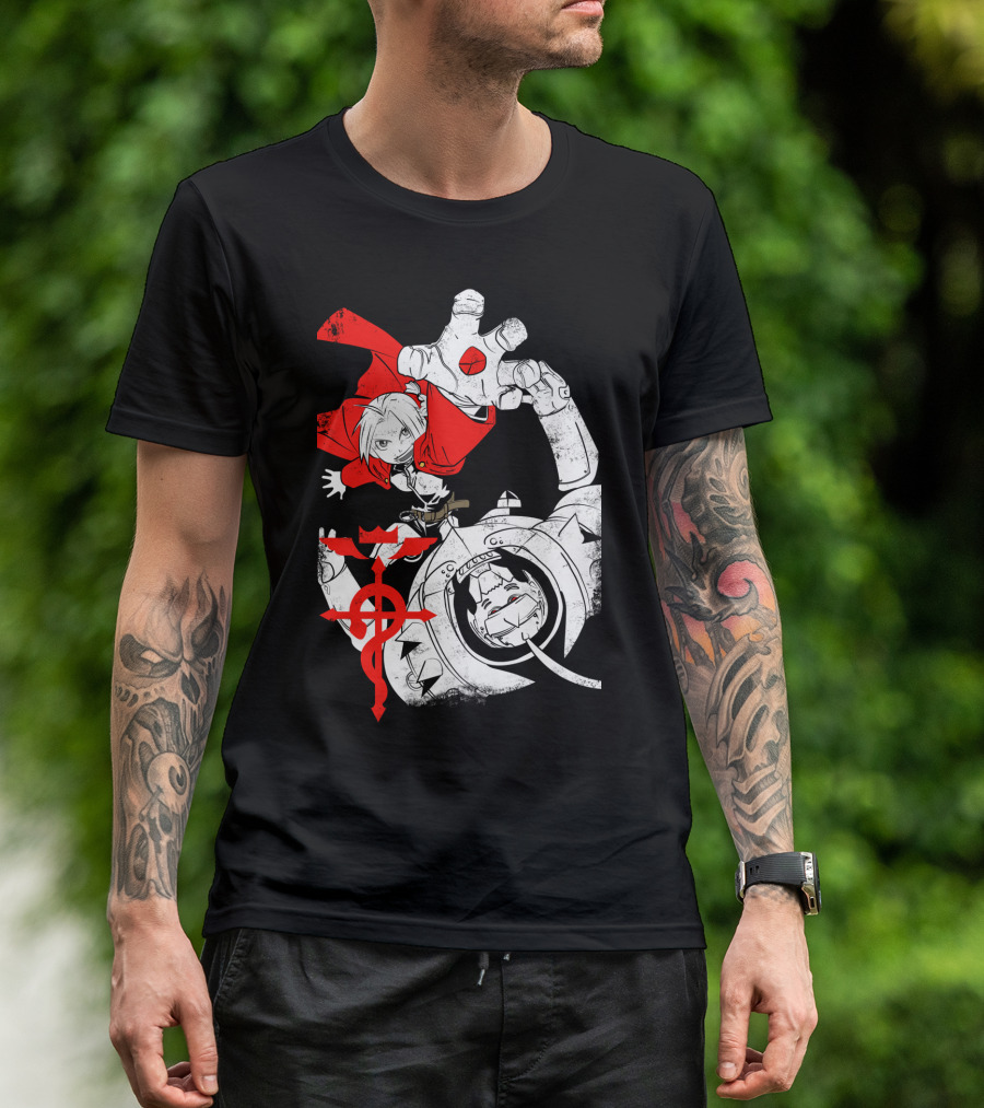 Fullmetal Alchemist Brotherhood Red Symbol Alphonse And Edward Elric T-Shirt