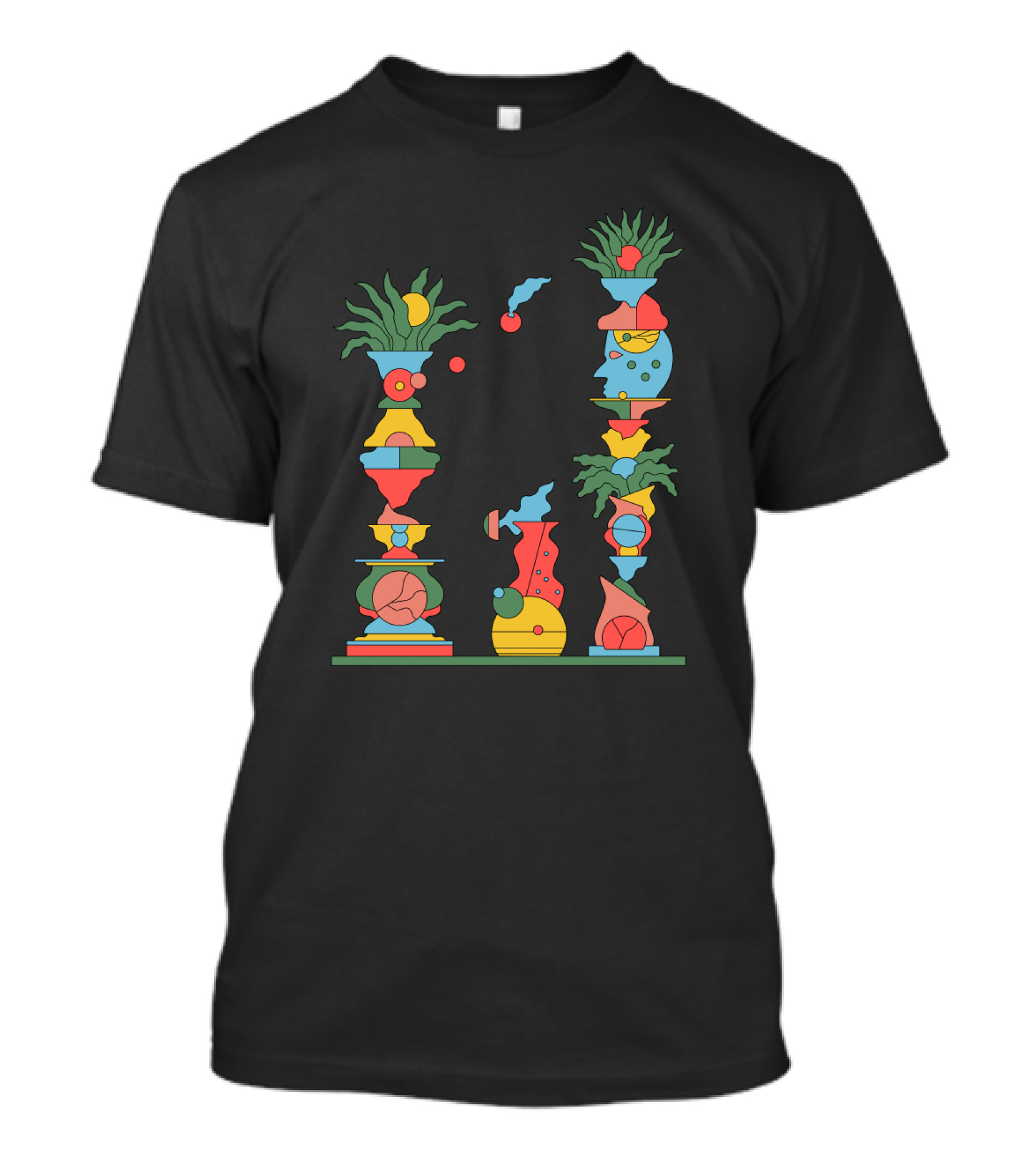 Sweet Talk Colorful Totemic Vase Abstraction T-Shirt