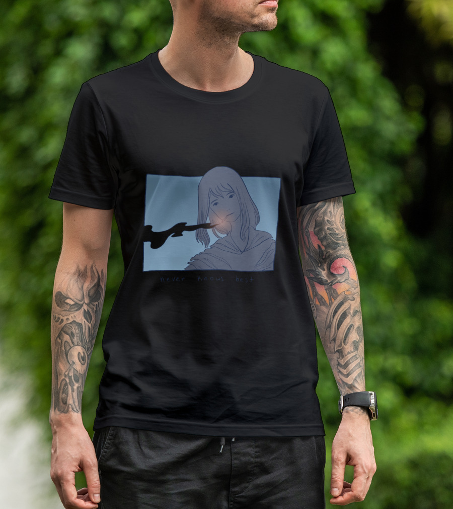 Never Knows Best Mysterious Anime Girl Smoking Scene T-Shirt